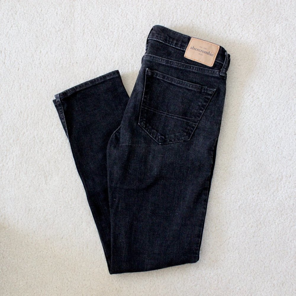 Abercrombie Mid-Rise Faded Black Jeans